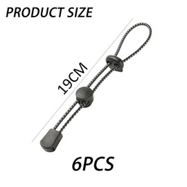 Pack of 6 Bungee Cord, Trekking Pole Attachment Cord, Adjustable Bungee Cord, Backpack Accessories, Hiking Accessories, Suitable for Backpack Lanyard Clothing, Black