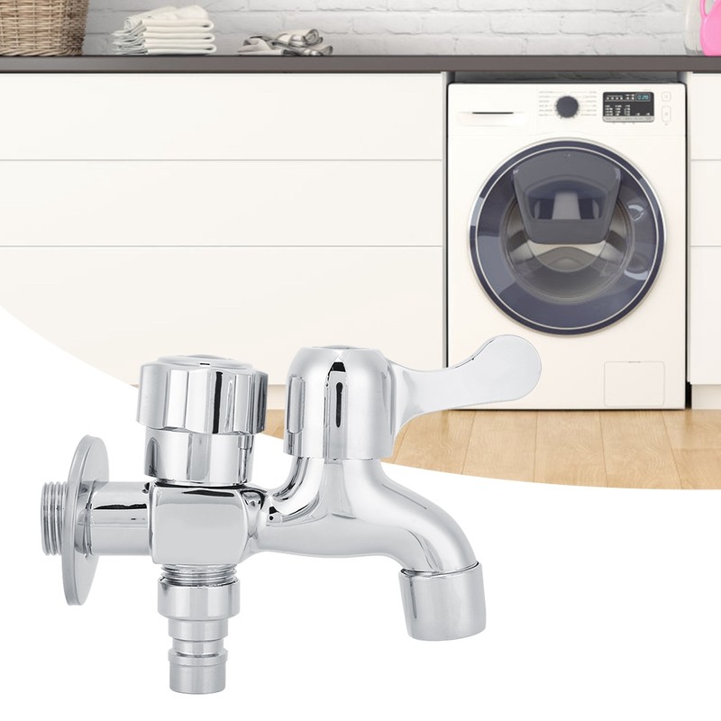G1/2in Copper Electroplating Washing Machine Faucet Dual Use Water Tap