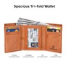 Genuine Leather Mens RFID Blocking Slim Trifold Wallet with 6