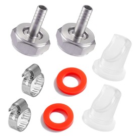 LitKiwi Stainless Steel 304 Beer Keg Coupler Fitting & Check Valve & Beer Washer Gasket,Beer Keg Coupler Accessories Kit for Sankey Couplers D Type Coupler Replacement（2 Kits）