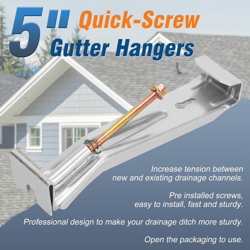 10 Pcs 5 Inch Gutter Hangers with a Pre-Inserted Rust