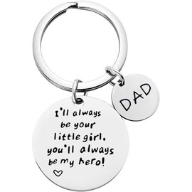 Christmas Gifts for Dad from Daughter son Stocking Stuffers for men from kids. Key Chain Lovers, Funny Engraved Stainless Steel Keychain, Fathers Birthday Gifts for him grandpa.