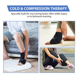 NEWGO Ankle Ice Pack Wrap Reusable Hot Cold Compress Foot Ice Pack for Plantar Fasciitis, Ankle Swelling, Ankle Injuries, Swollen Feet, Ankle Sprain, Post-Surgery Recovery