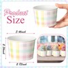 Bokon 100 Pcs Spring Easter Checkered Paper Ice Cream Cups