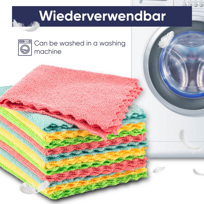 Okaei Microfibre Cloths Pack of 24, Cleaning Cloths, All-purpose Cloths,