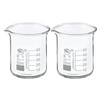 PATIKIL 50ml Low Form Glass Beaker, 2 Pack 3.3 Borosilicate