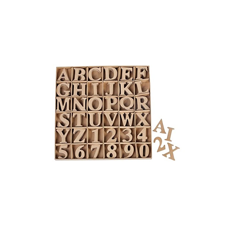 Letters Numbers Set 360 Pieces Alphabet A-Z + 0-9 Cardboard