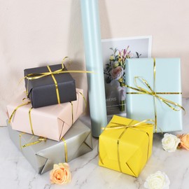 BEISHIDA Black Gift Wrapping Paper Solid Color Pearly-Lustre Wrapping Paper Roll Matte Gift Wrap Paper, Packing Paper for Wedding, Birthday, Graduation, Christmas Wrapping Paper(17inches X 32.8ft)