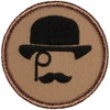 Gentleman Silhouette Patrol Patch - 2" Diameter Round Embroidered Patch