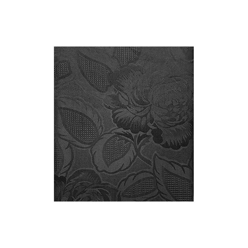 Diana Cowpe 160X220cm OVAL DAMASK ROSE JACQUARD BLACK TABLECLOTH