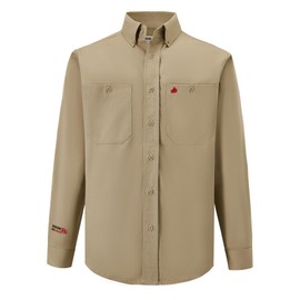 VANLENS Workwear Men's FR Flame Resistant Two Pocket Light Weight Work Shirt CAT/HRC2 Welding Shirts