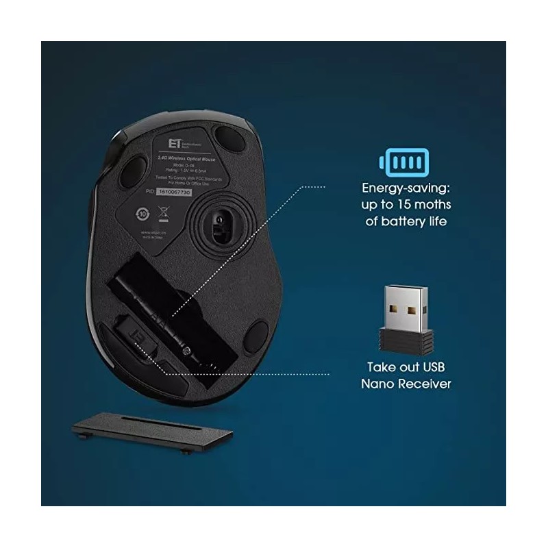 VicTsing Wireless Gaming Mouse Ergonomic 5 Adjustable DPI Levels 6