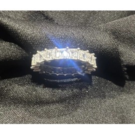 Unbranded 14k White Gold Plated Ring Size 12 With Cubic Zirconia