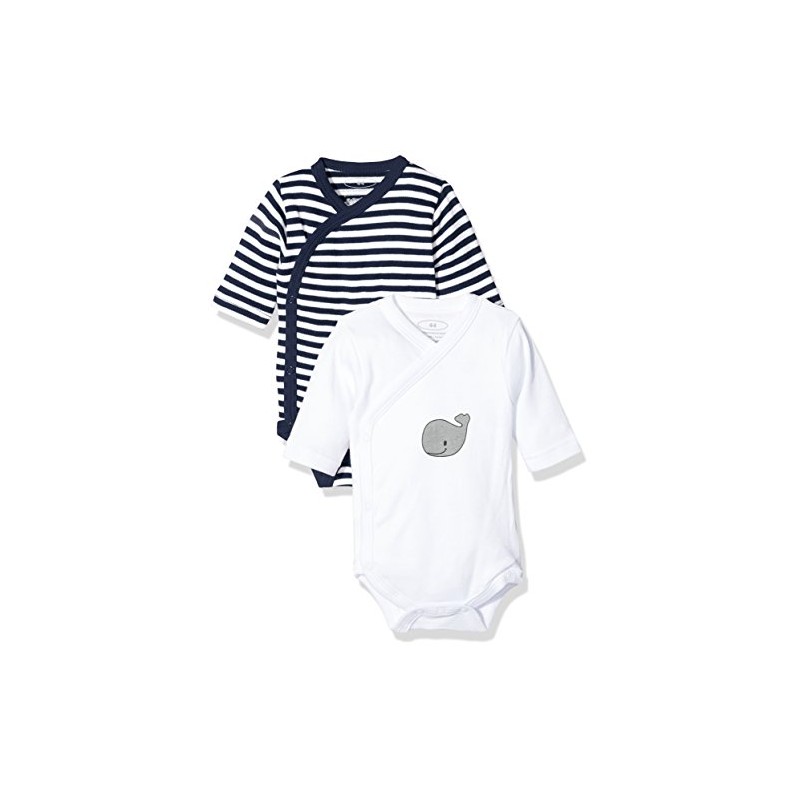 Schnizler Unisex Baby Bodysuits Whale Design - Pack of 2