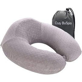 Travel Pillow - Luxury Memory Foam Neck Support Cushion Neck Support Pillow (Gray)