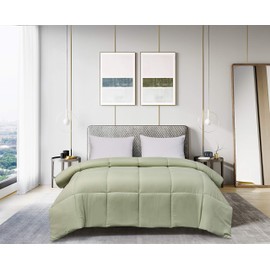 Blue Ridge Home Fashions Microfiber Down Alternative All Season Comforter-Hypoallergenic Polyester Fill, King, Sage