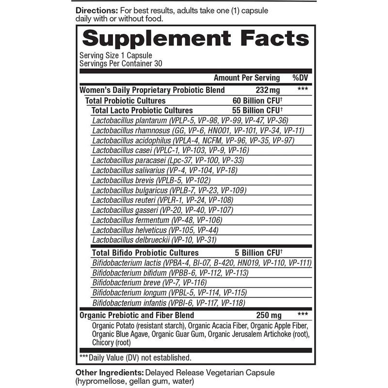 Vital Pro Naturals - Women's Daily Probiotic Plus Prebiotics 30