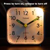 Tinload Small Battery Operated Analog Alarm Clock Silent Non Ticking,