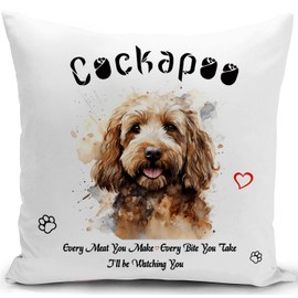 HUASHUZI Cushion Cover Cockapoo Gifts for Cockapoo Lovers Ornament Cockapoo Gifts for Women Dog Decorations Throw Pillow Case Decor Home Livingroom Couch Sofa 18"X18"(45x45cm)