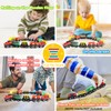 Jacootoys Wooden Magnetic Train Toy Set with Storage Box (12