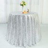 YZEO Silver Round Sequin Tablecloth - 50inch Sequin Table Linen