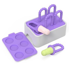 Baby Tiny Pops Baby Teething Relief Popsicle Mold for Infants 4 Months + BPA Free & Dishwasher Safe (Mint) - Color: Purple