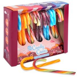 Becky's Candy Canes Candy Canes, Set of 12, Colourful, 12 cm, Orange, Tutti Frutti, Grape & Blueberry, Christmas Decoration, Tree Decoration & Candy for Christmas Plates, Advent & Gift Idea