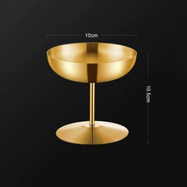 Ice Cream Cup 304 Stainless Steel Dessert Goblet Ice Cream Cup Yogurt Smoothie Bowl Goblet (Gold 150ML)