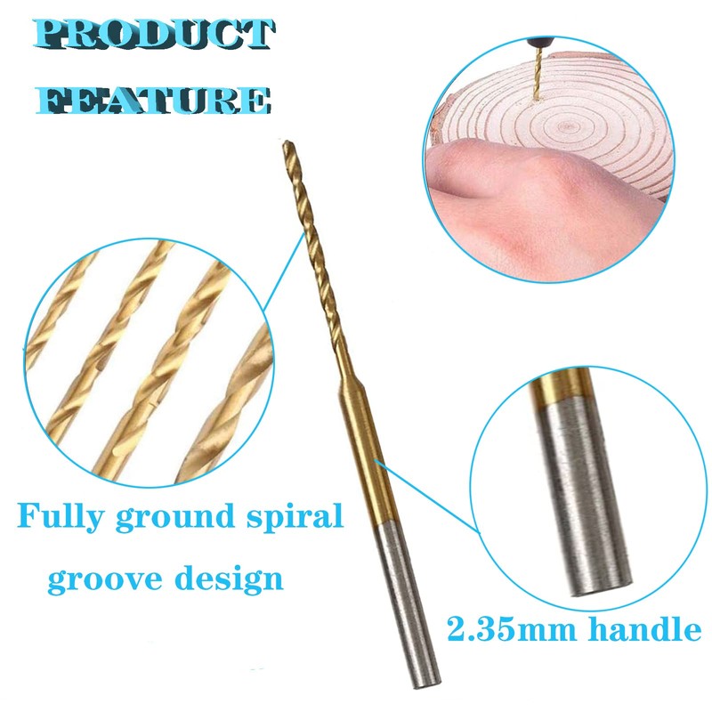 WANGR 2.35 Shank Mini Micro Drill Bit Set 10pcs 0.6-2.2mmTwist