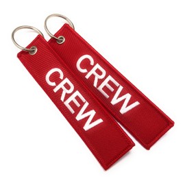 Crew Tag | Set of 2 | Double Sided | 100% Embroidered | Red/White | aviamart®