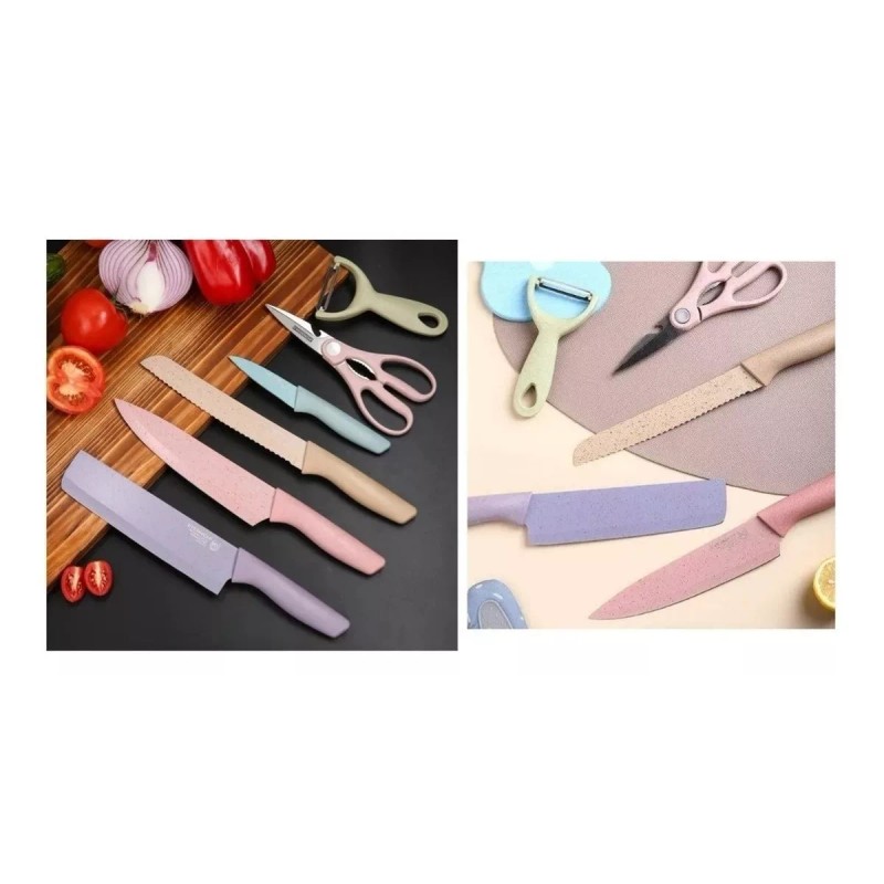 DAS Cuchillos De Cocina Chef Acero Inoxidable 6 Colores Pastel