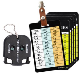 ZWOOGYM Golf Club Distance Range Maps with Holder, Writeable on the Back Length Matrix Chart for Beginners to Advanced (Back Writable+ Stroke Counter, 5)