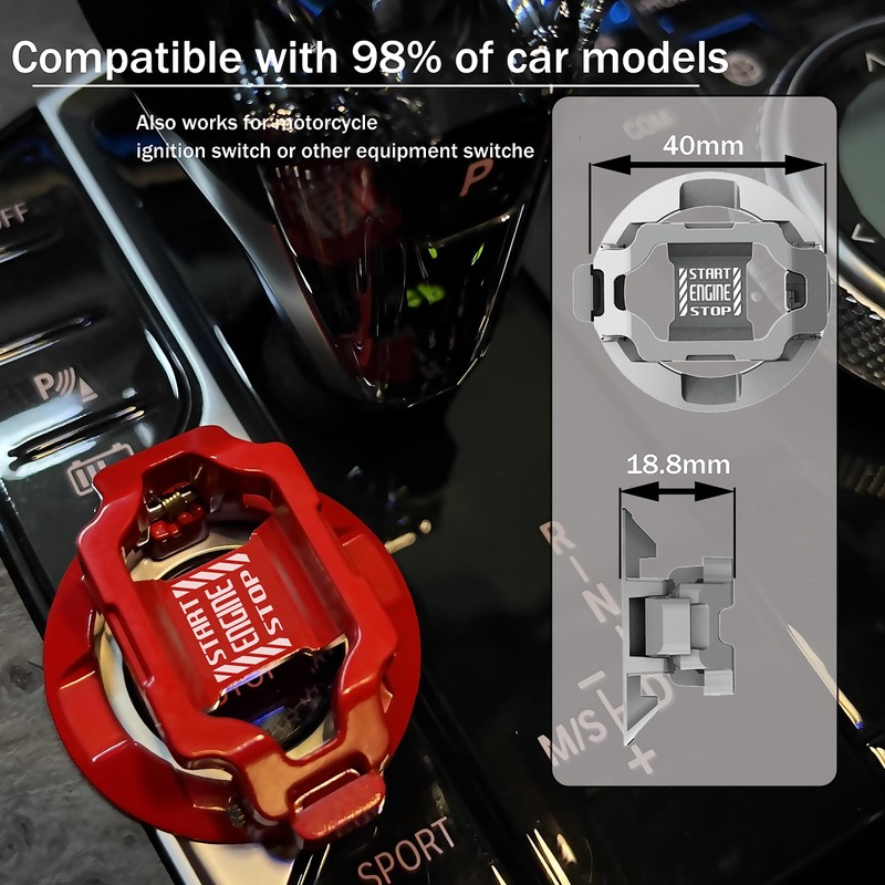 ERARISE Cubierta de botón de arranque para coche, cubierta de