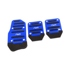 A ABSOPRO Nonslip Pedal Cover Set Plastic Metal Black Blue (Set of 3)
