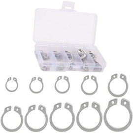 Circlip C Type C Ring Assortment Metal Ring External Retaining Ring Elastic External Safety Snap Ring for Fixing Work Replacement Repair Repair with Box (10 Sizes) (100 Pieces)