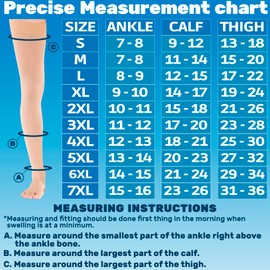 Plus Size Men and Womens Compression Thigh High 20-30mmHg - Unisex Opaque Over Knee Compression Stockings Toeless for Circulation during Sports, Airplane, Nursing, Running - Beige, 4X-Large
