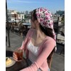 Collet Vintage Flower Bandana Hair Scarf Handkerchief [Pink] with UV