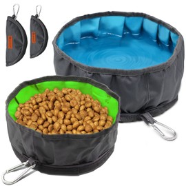 LumoLeaf Collapsible Dog Travel Bowl, 8 Cups Large Lightweight Foldable Bowl, Water and Food Bowls for Pets Dogs Cats with Zipper