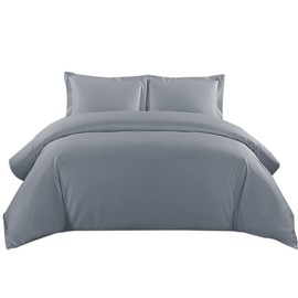 Sunshine Comforts Single Duvet Cover Set - 100% Soft Brushed Microfiber Quilt Cover Bedding Single Bed Set with Pillow Cases - Breathable & Anti Wrinkle 200 Thread Count Single Duvet Cover (Grey)