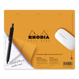 RHODIA(ロディア) メモ帳型マウスパッド クリックブロック マウスパッド メモ用紙30枚入(5mm方眼・19×23cm) PEFC認証取得 RHODIA cf19410 ホワイトペーパー 7 ½ x 9