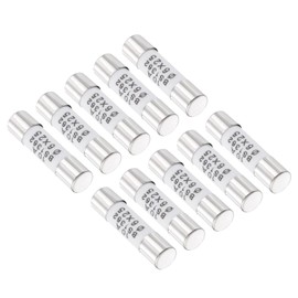 QUARKZMAN 10 A 250 V 6 x 25 mm Fuse Cartridges x 10 Pieces Quick Burning Ceramic Replacement Fuse for Repair of Circuit Devices, [Silver Tone]