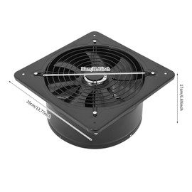 Kaichenyt Exhaust Fan Carbon Steel Black 12/16 inch Industrial Axial Flow Fan Wall Mounted Extractor Ventilator for Factory Extraction & Garage/Kitchen Ventilation, 110V, 2800RPM (12 inch)