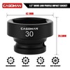 CASOMAN 1/2" Drive 30mm Stubby Impact Socket Set, 6-Point, 1.1"