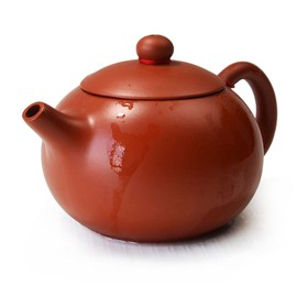 Chinese Clay Teapot Xishi Pot 200ml Zisha Red Gongfu Cha for Loose Tea (Auburn Brown)