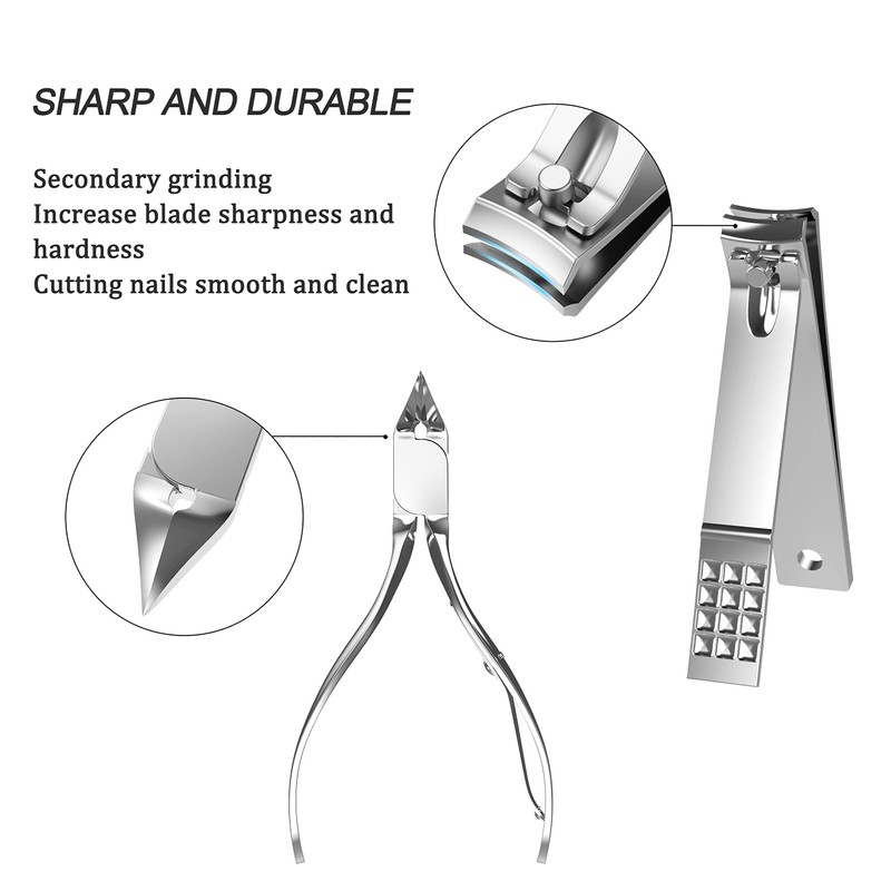 Tseoa Manicure, Pedicure Kit, Nail Clippers, Professional Grooming Kit, Nail