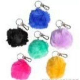 Kids Party 4 Pom Pom Faux Fur Keychains Birthday Party Favor Bags Fun School Office Gifts