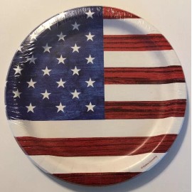 Party Creations Flag Paper Luncheon Plates Patriotism Made in USA Fourth July 4th Stars Stripes