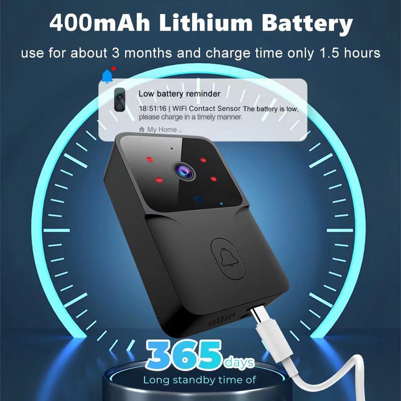 LIWEARE 2.4GHz Smart Wireless Remote Video Doorbell, Intelligent Visual Wireless