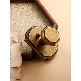 SORWDUERM 2 Pack Antique Brass Door Knobs Interior Privacy Door Knob with Lock for Bedroom and Bathroom,Zinc Alloy