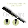 12 Bolígrafos, Plumas borrables, Tinta de gel Negra con goma